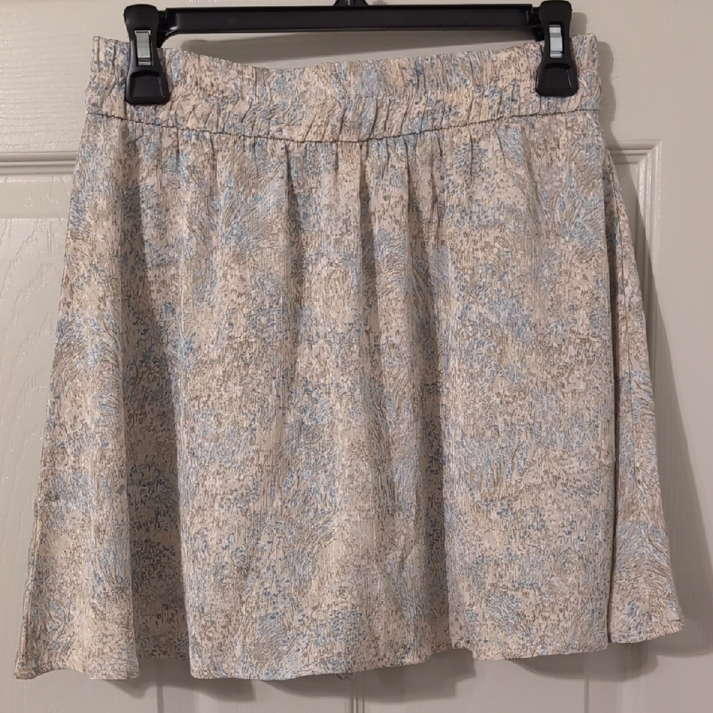 H&M A-Line Skirt in Blue and Cream